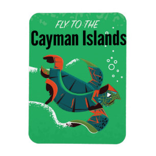 Íman poster viagens vintage das Ilhas Cayman