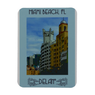 Íman Poster Viagens vintage de Miami Beach Florida