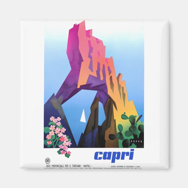 Íman poster vintage capri (Frente)