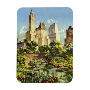 Íman Poster vintage Central Park Nova Iorque