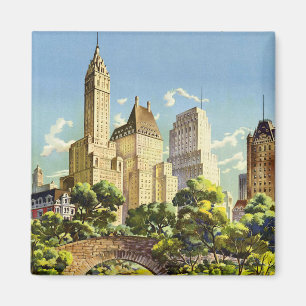 Íman Poster vintage Central Park Nova Iorque
