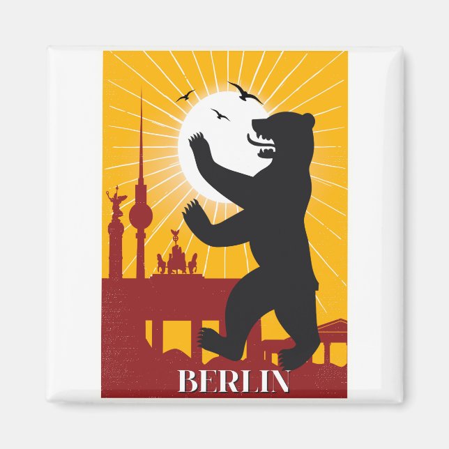 Íman Poster vintage de Berlim (Frente)