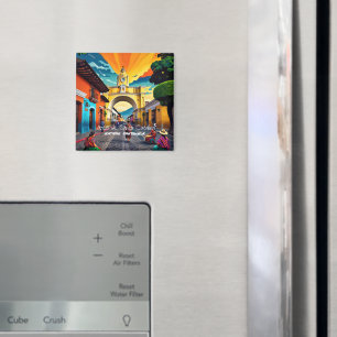 Íman Poster vintage Guatemala Antígua Viagem