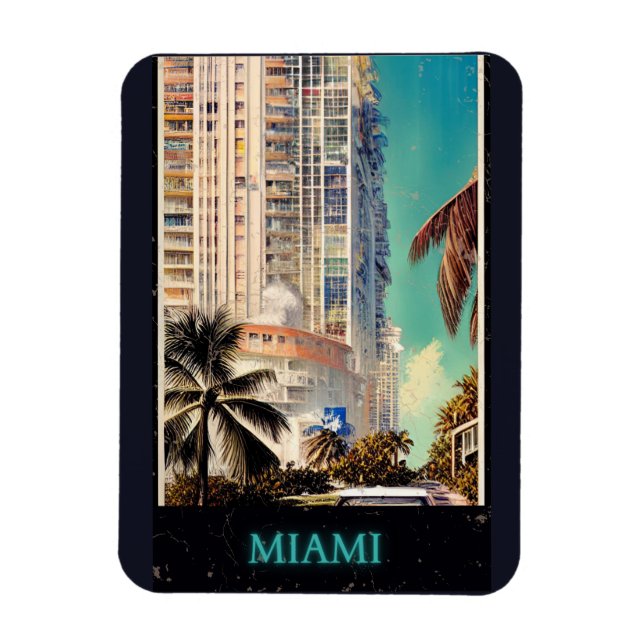 Íman Poster vintage Miami (Vertical)