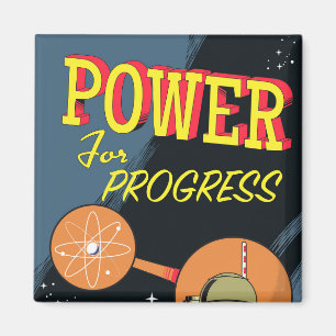 Íman Pôster vintage Power For Progress Atômico