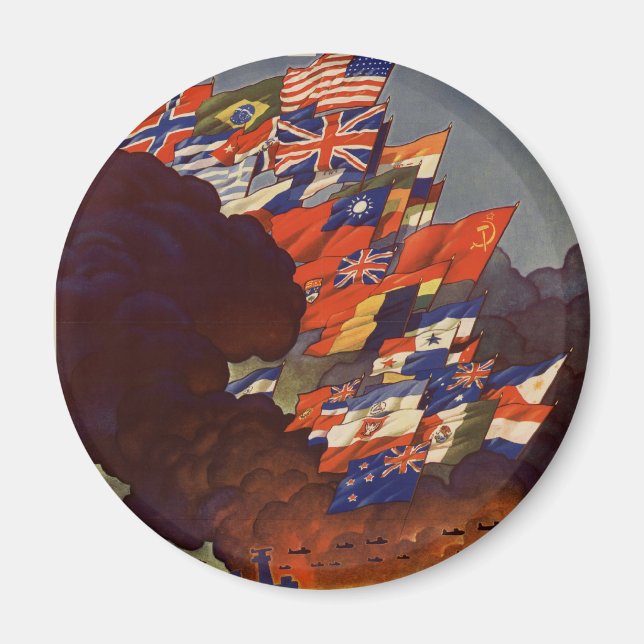 Íman Poster vintage WWII (Frente)