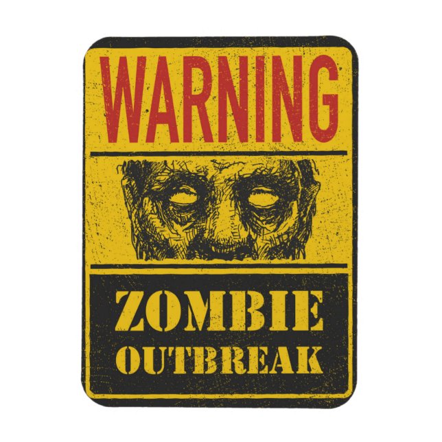 Íman Poster Zombie Outbreak. Assinar Conselho com Zombi (Vertical)