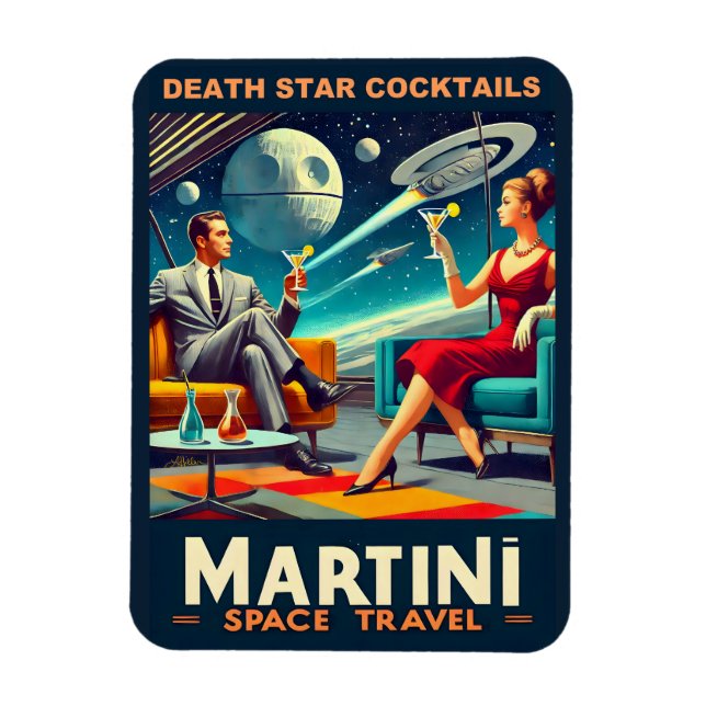 Íman Posteres de viagens Espaciais Martini Coquetéis da (Vertical)