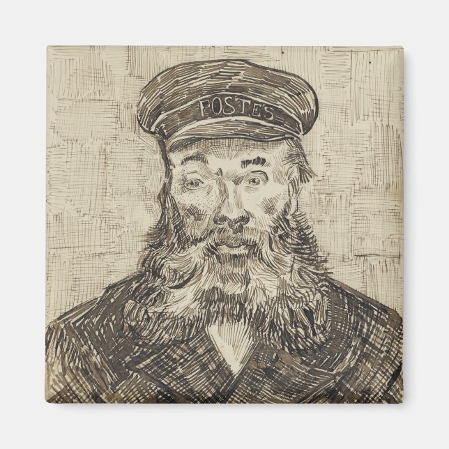 Íman Postman Joseph Roulin (Sepia Sketch) (por van Gogh (Frente)