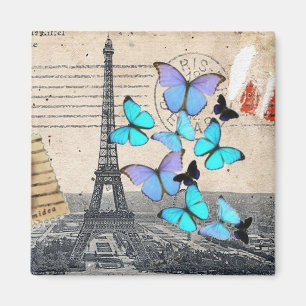Íman postmark scripts borterfly Paris Effiel Tower