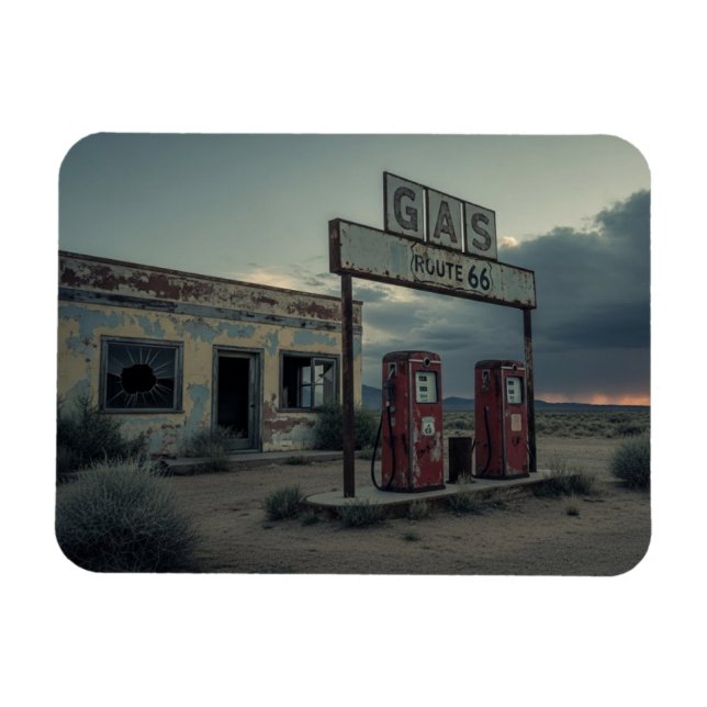 Íman Posto de gasolina da Rota 66 (Horizontal)