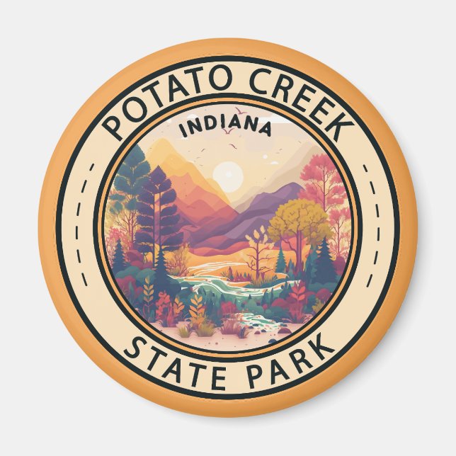 Íman Potato Creek State Park Indiana Emblem (Frente)