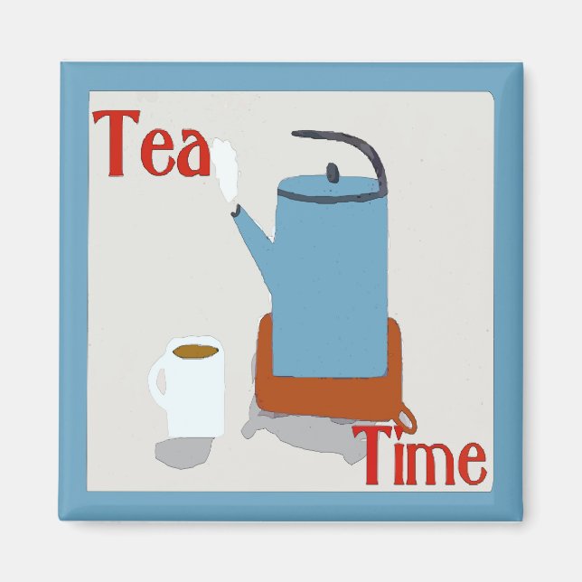 Íman Pote Azul Tea Time (Frente)