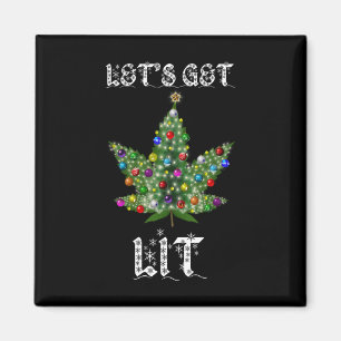 Íman Pote De Folha De Árvore De Natal Thc Gift Tee