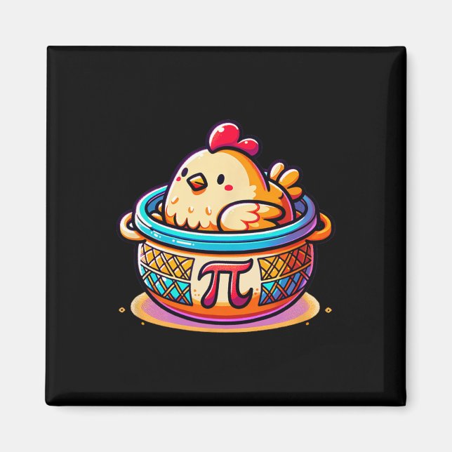 Íman Pote De Galinha Pi Engraçado Pi Day Math (Frente)
