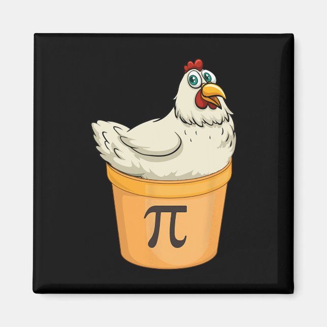 Íman Pote De Galinha Pie Engraçado Matemática Pun Pote  (Frente)