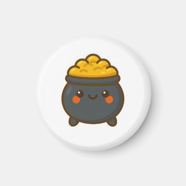 Íman Pote Kawaii do Dourado (Frente)