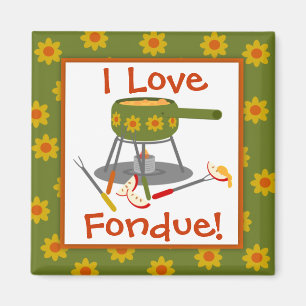 Íman Pote retro do Fondue da margarida eu amo o Fondue