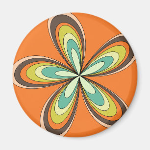 Íman Potência de flor hippie retrô primavera dos anos