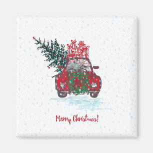 Íman Pouco carro vermelho do Natal