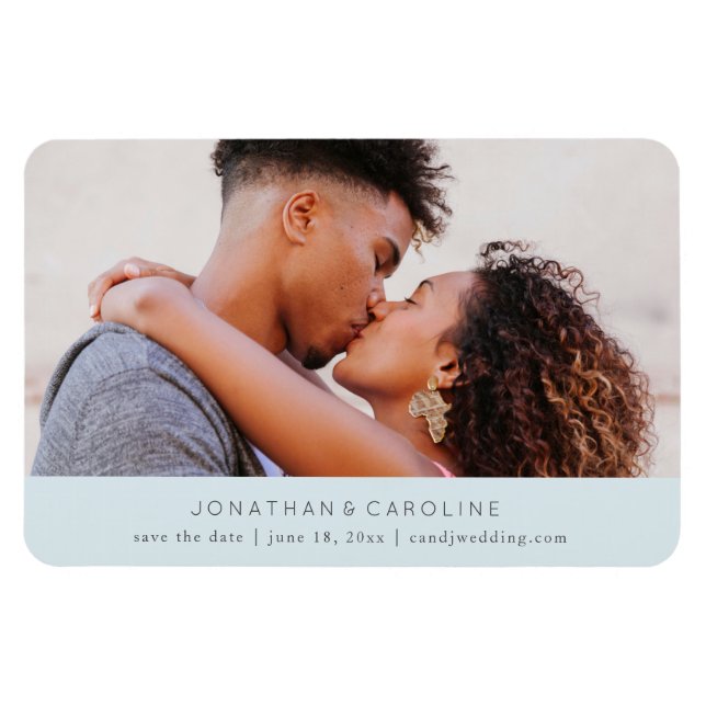 Íman Poupe a data minimamente simples, grande azul foto (Horizontal)