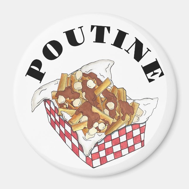 Íman Poutine Quebec Canadá Comida francesa Fries (Frente)