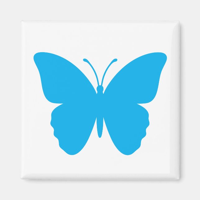 Íman Praça da Borboleta Azul em Forma Quadrada (Frente)