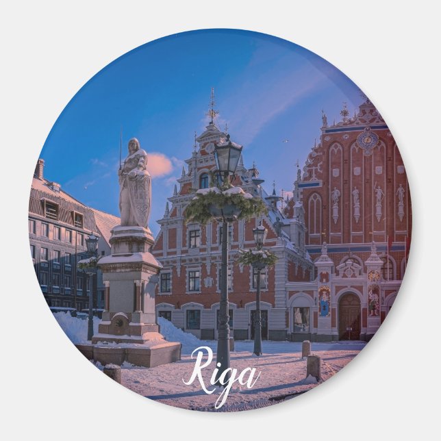 Íman Praça da Prefeitura de Riga na Praça de inverno (Frente)
