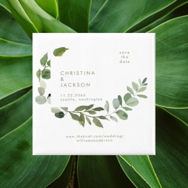 Íman Praça de Casamento Eucalyptus Guarde o Texto Doura (Criador carregado)