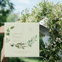 Íman Praça de Casamento Eucalyptus Salve a Data