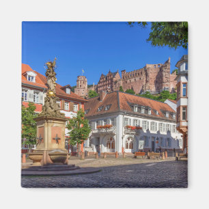 Íman Praça e castelo de Kornmarkt em Heidelberg, Alema