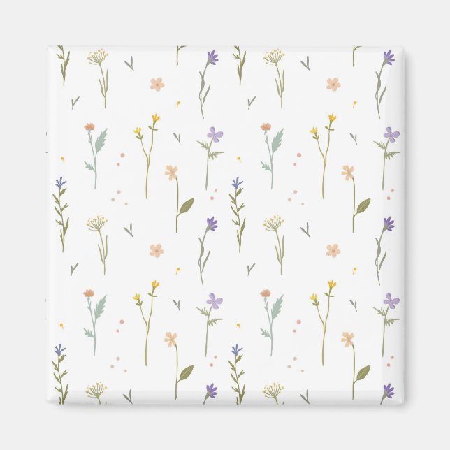 Íman Praça Floral Primavera do Padrão de Flor (Frente)