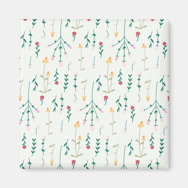 Íman Praça Floral Primavera do Padrão de Flor (Frente)