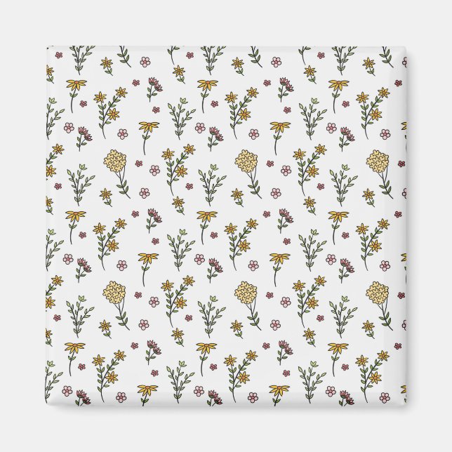 Íman Praça Floral Primavera do Padrão de Flor (Frente)