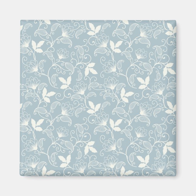 Íman Praça Floral Primavera do Padrão de Flor (Frente)