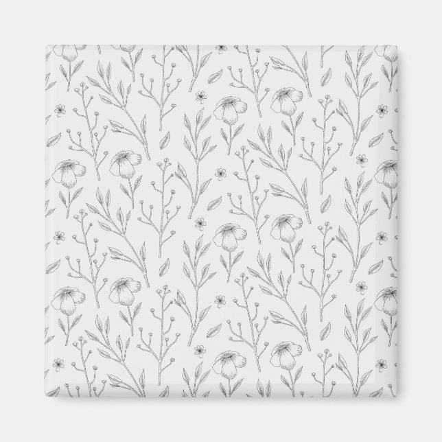 Íman Praça Floral Primavera do Padrão de Flor (Frente)