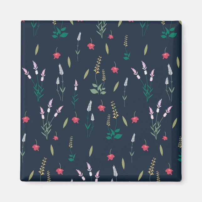 Íman Praça Floral Primavera do Padrão de Flor (Frente)