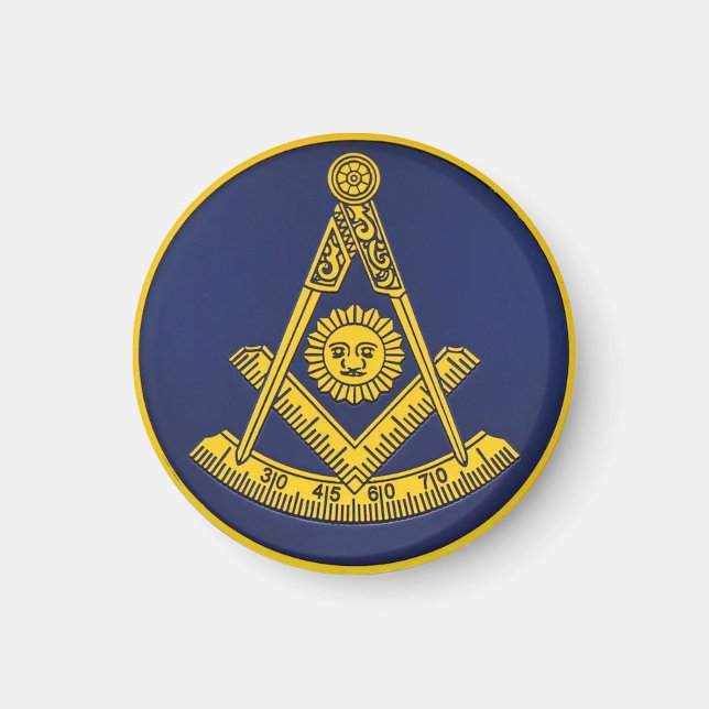 Íman Praça Mestra Freemason e Masonic Compass (Frente)