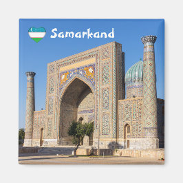 Íman Praça Registan ao pôr do sol - Samarkand, Usbequis