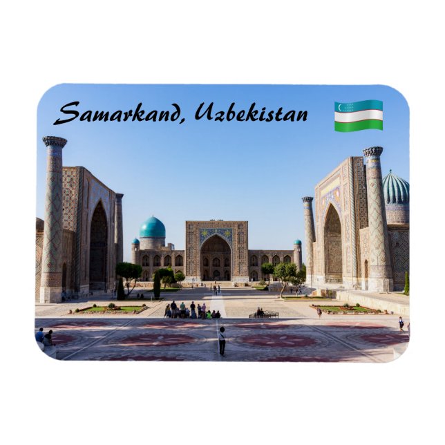 Íman Praça Registan ao pôr do sol - Samarkand, Uzbequis (Horizontal)