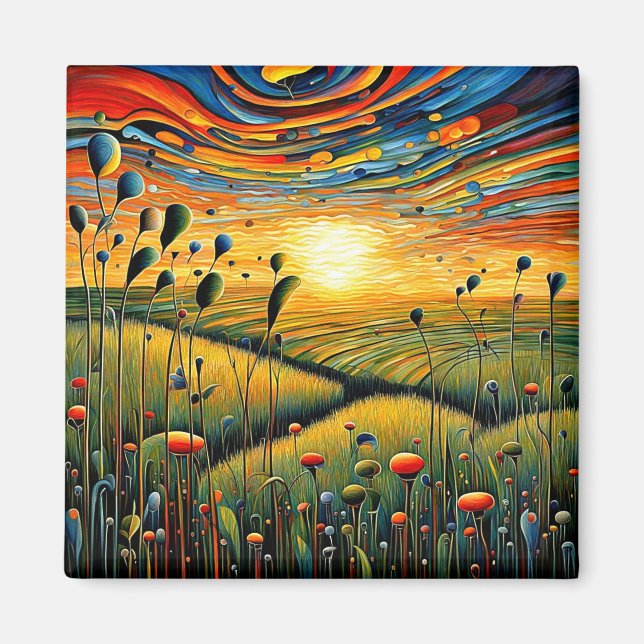 Íman Prados de Grassy no pôr do sol 4 (Frente)