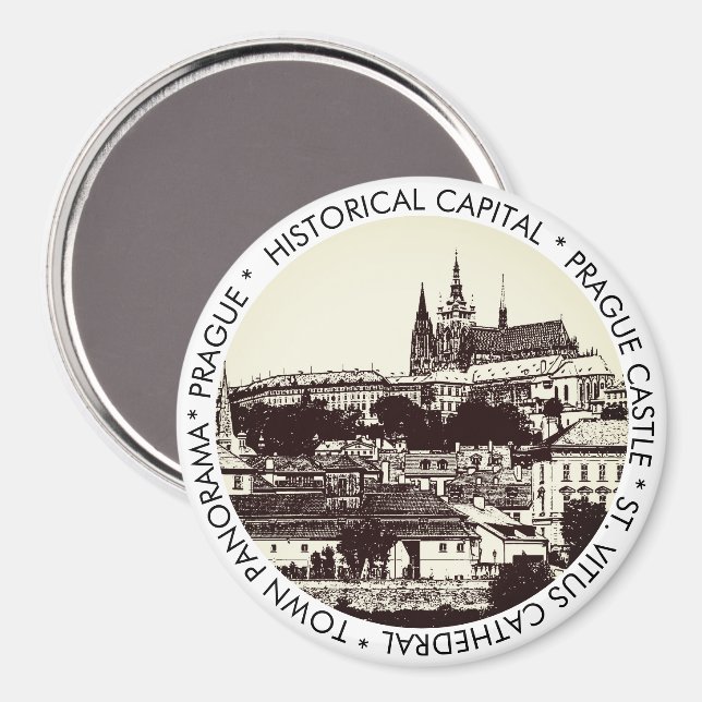 Íman Praga, Cidade Histórica, Castelo - Arte Checa (Front/Back)