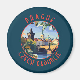 Íman Praga República Checa Círculo Retroalterado