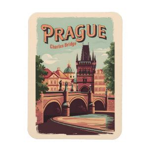 Íman Praga República Checa Viagem Art Vintage