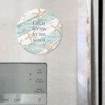 Íman Praia Aqua Mint Starfish Stripes<br><div class="desc">Praia Aqua Mint Starfish Stripes</div>