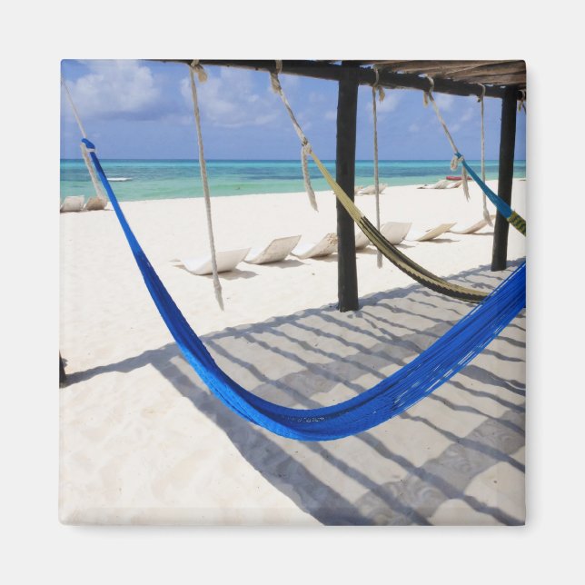 Íman Praia Colorida Hammocks Cozumel México Magnet (Frente)