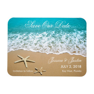 Íman Praia com imã salve a data da estrela do mar