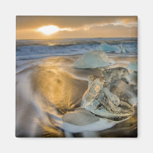 Íman Praia de Areia Preta Jokulsarlon Sul da Islândia