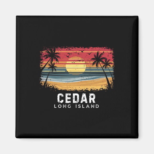 Íman Praia de Cedar Beach Long Island de Prancha de Sur (Frente)
