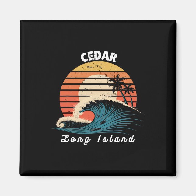 Íman Praia de Cedar Long Island Mulheres Homens Surfand (Frente)
